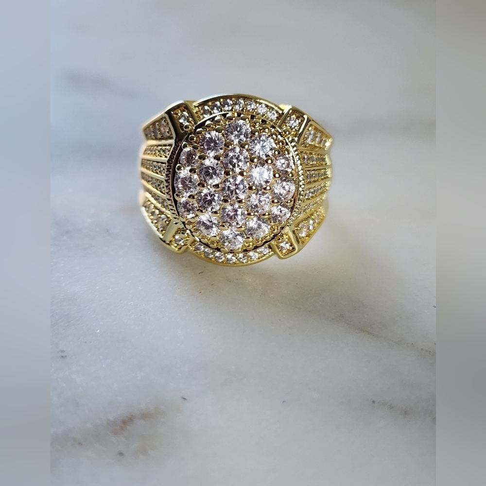 Elegant Gold Plated Mens Ring Size #11